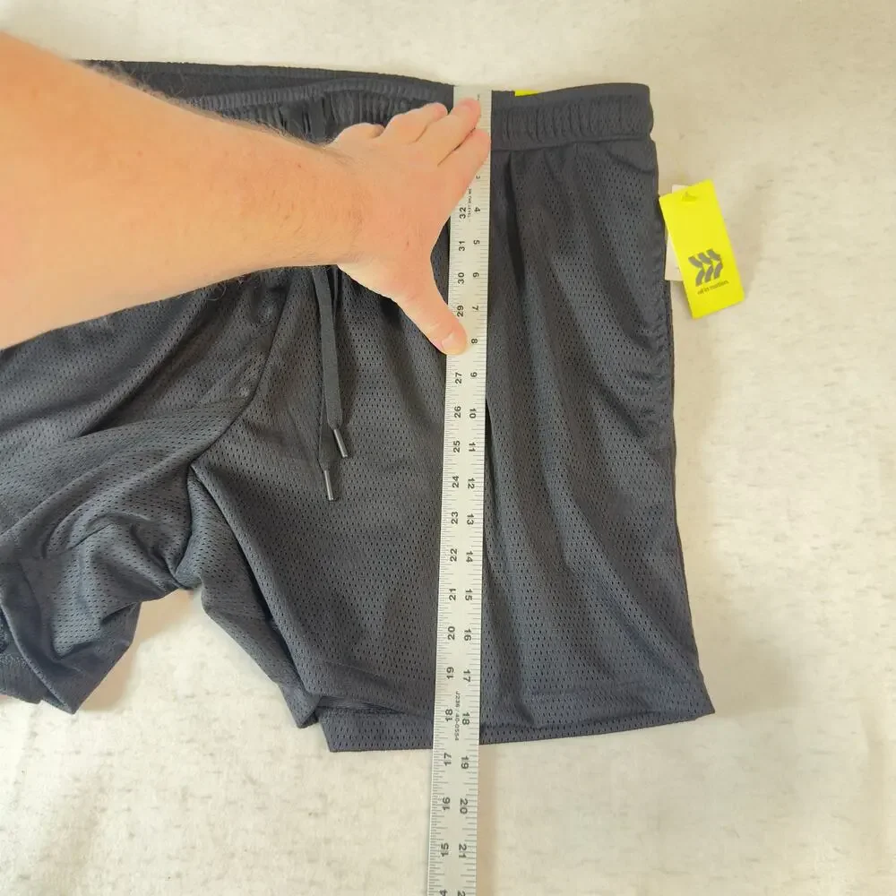 All In Motion Men XXL Mesh Athletic Short NWT Black Recycled Poly Drawstring